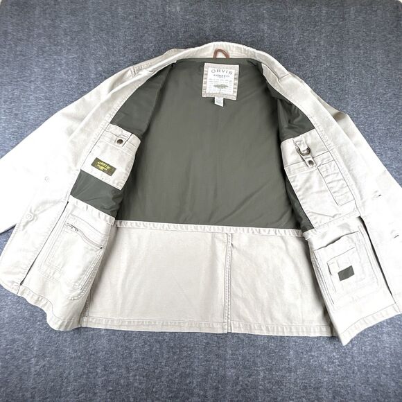 Orvis Zambezi Jacket Twill Safari Fishing Hunting Blazer Chore Coat Men Sz 44R - Picture 4 of 13